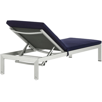 Shore Chaise with Cushions Outdoor Patio Aluminum Set of 6 by Modway