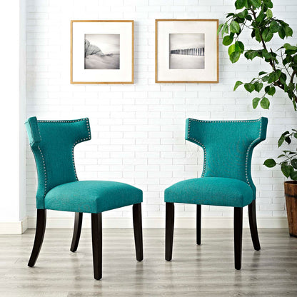 Curve Fabric Dining Side Chair Set of 2 by Modway