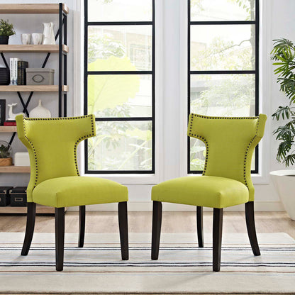 Curve Fabric Dining Side Chair Set of 2 by Modway