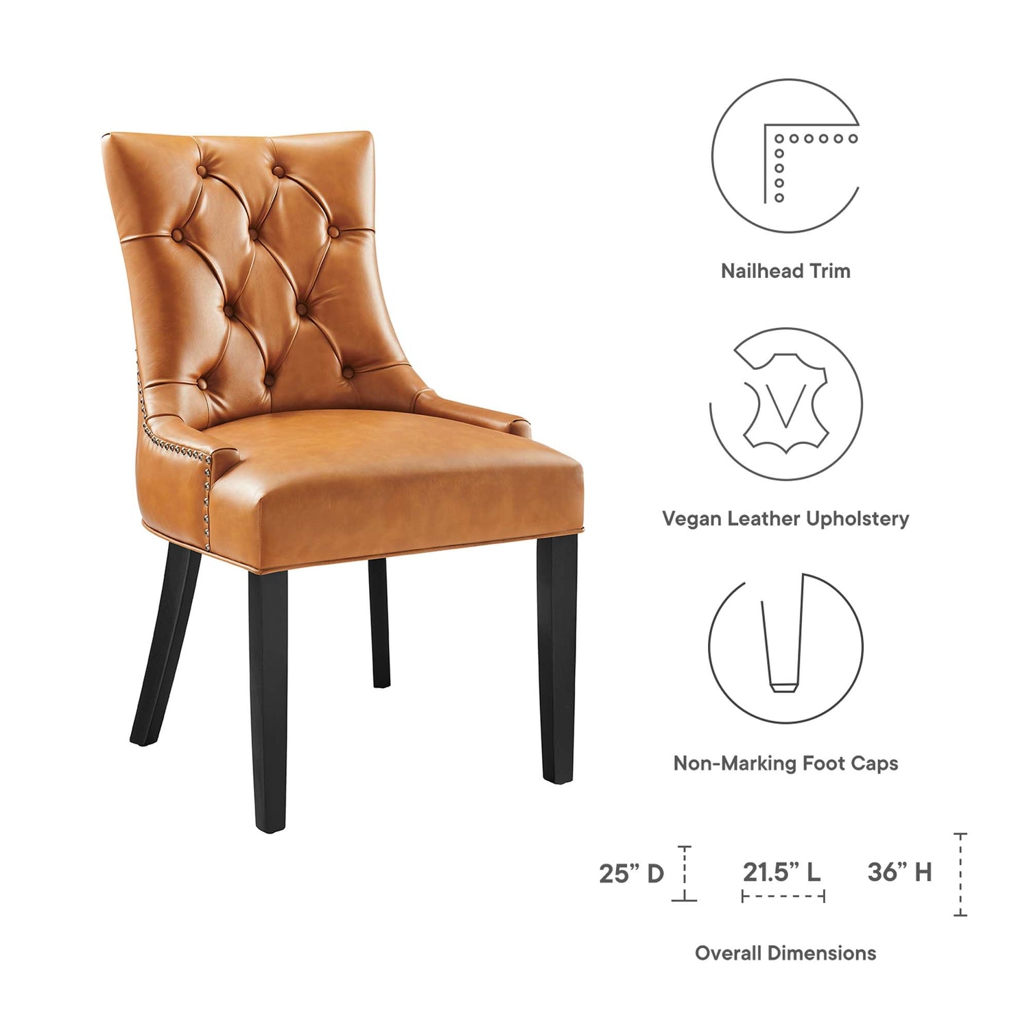 Regent Dining Side Chair Vinyl Set of 2 by Modway