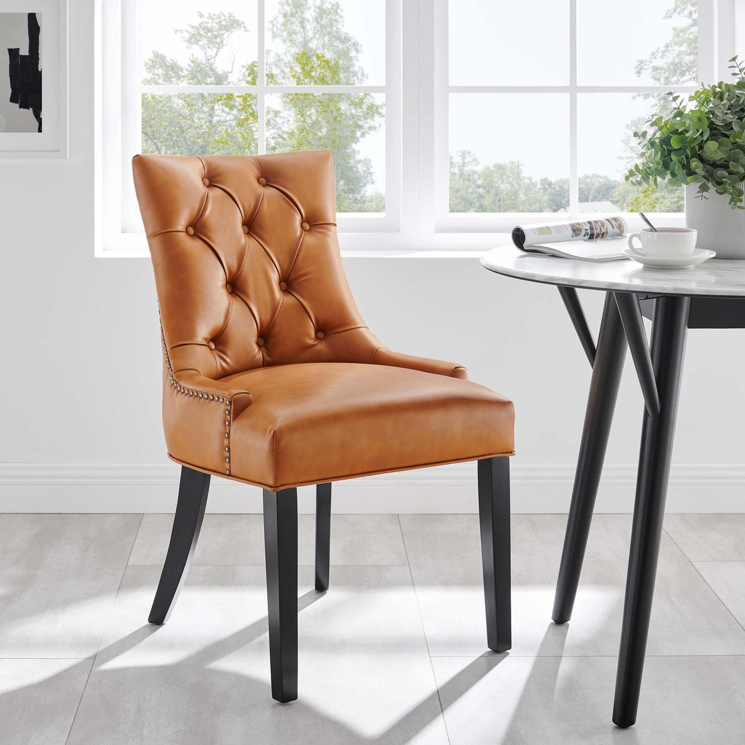 Regent Dining Side Chair Vinyl Set of 2 by Modway