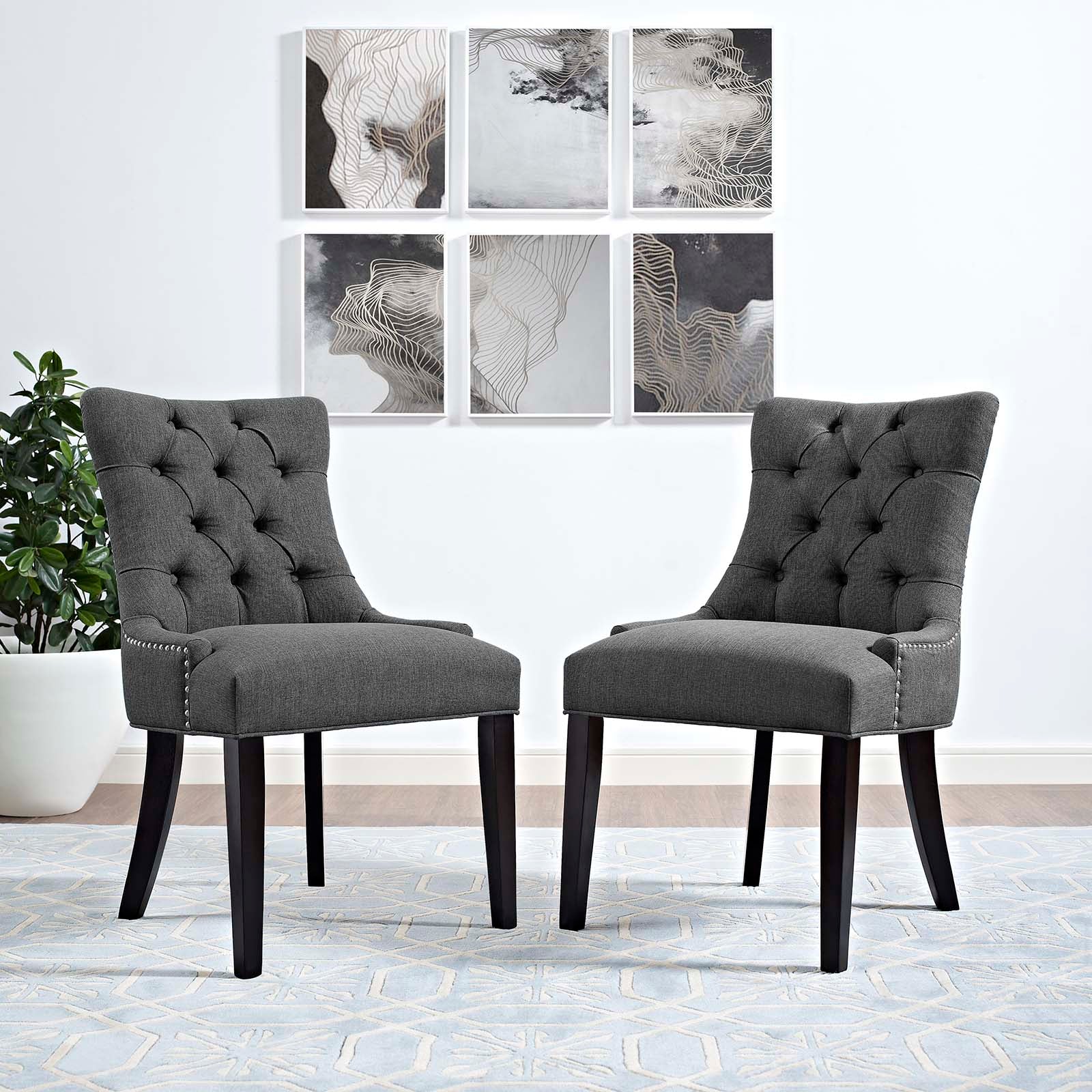 Regent Dining Side Chair Fabric Set of 2 by Modway