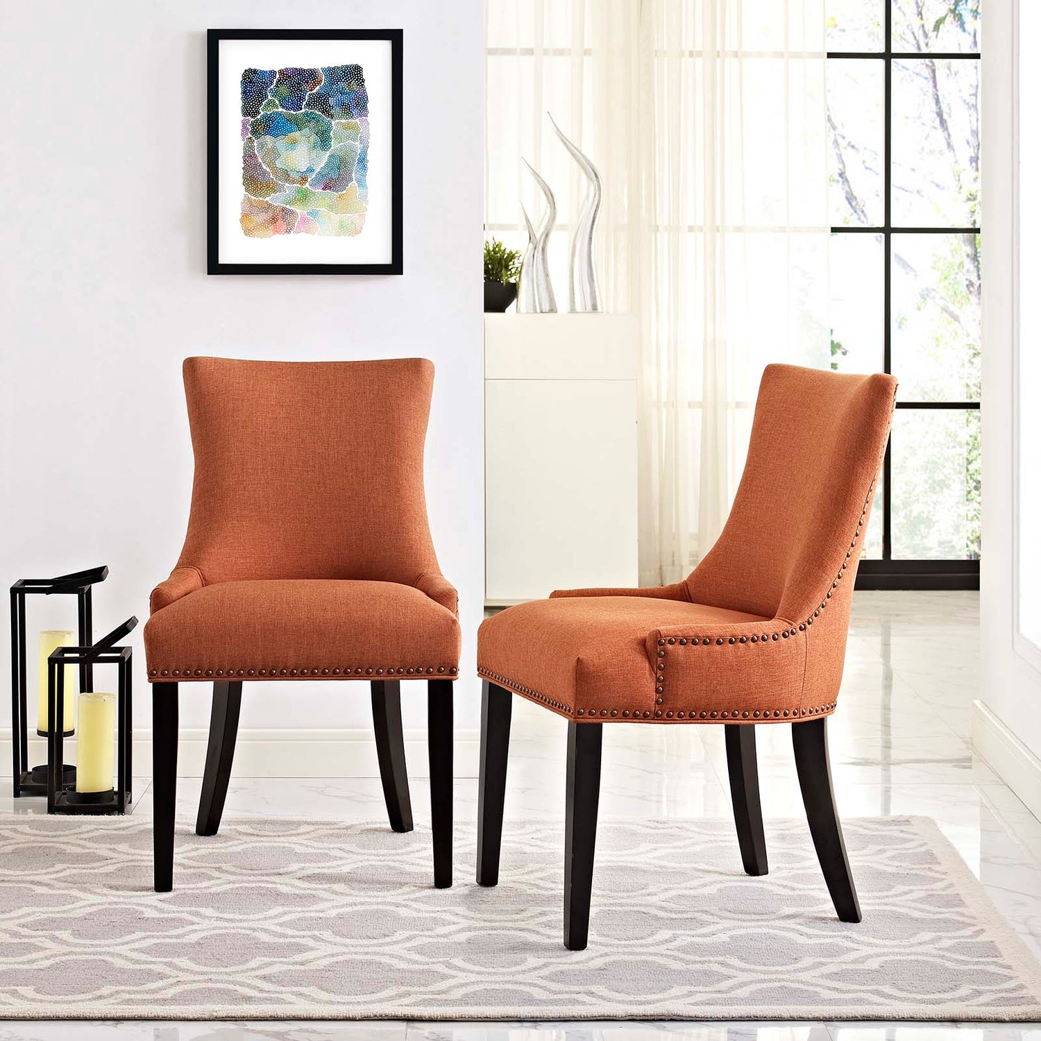 Marquis Dining Side Chair Fabric Set of 2 By HouseBean