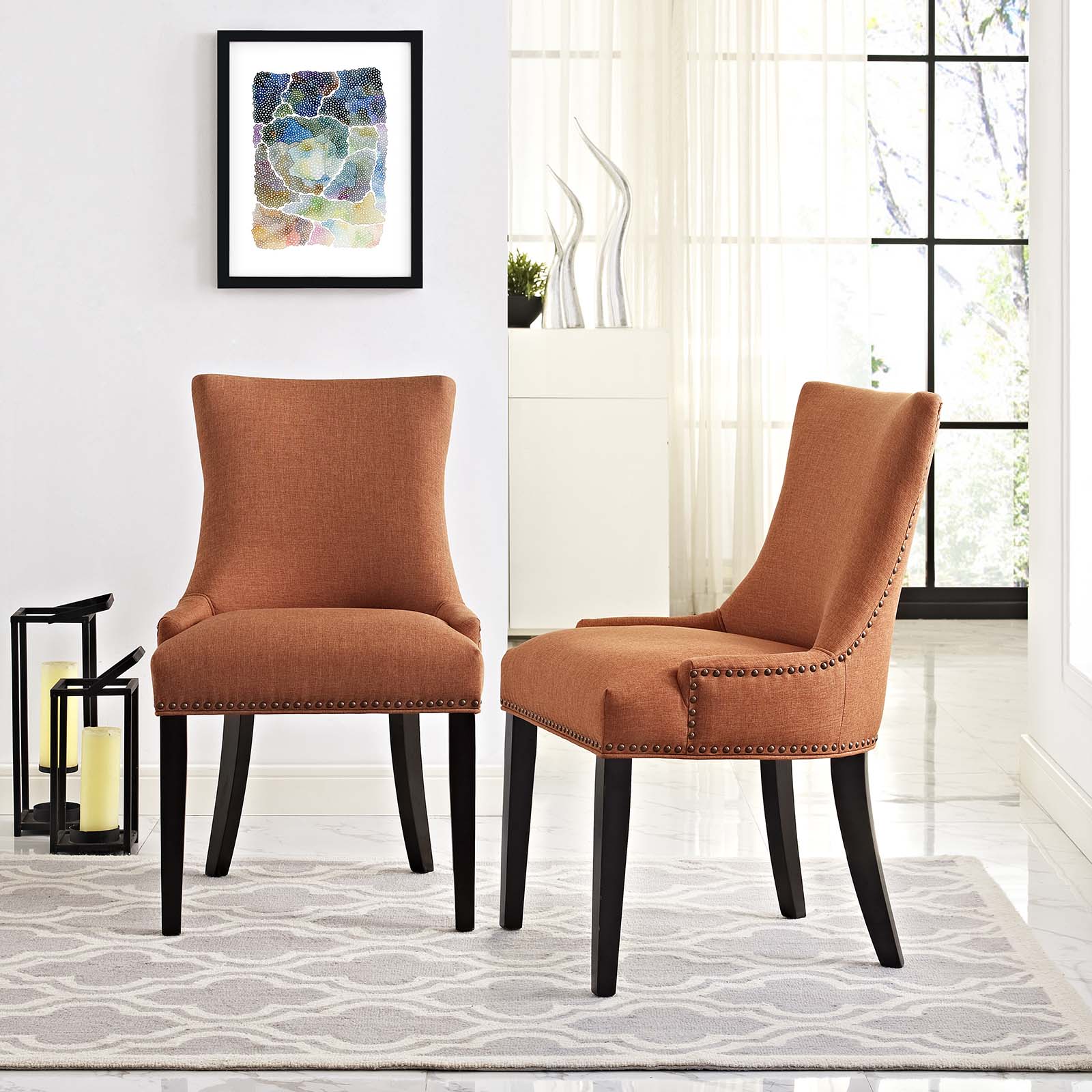 Marquis Dining Side Chair Fabric Set of 2 By HouseBean