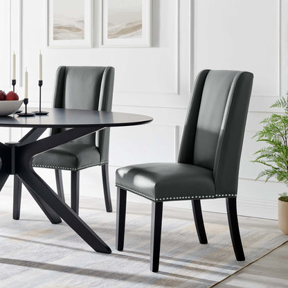 Baron Dining Chair Vinyl Set of 2 by Modway