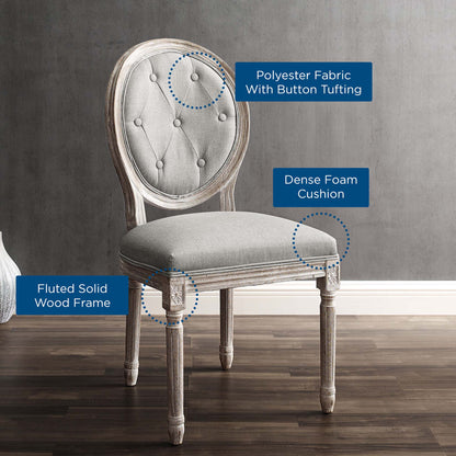 Arise Vintage French Upholstered Fabric Dining Side Chair by Modway