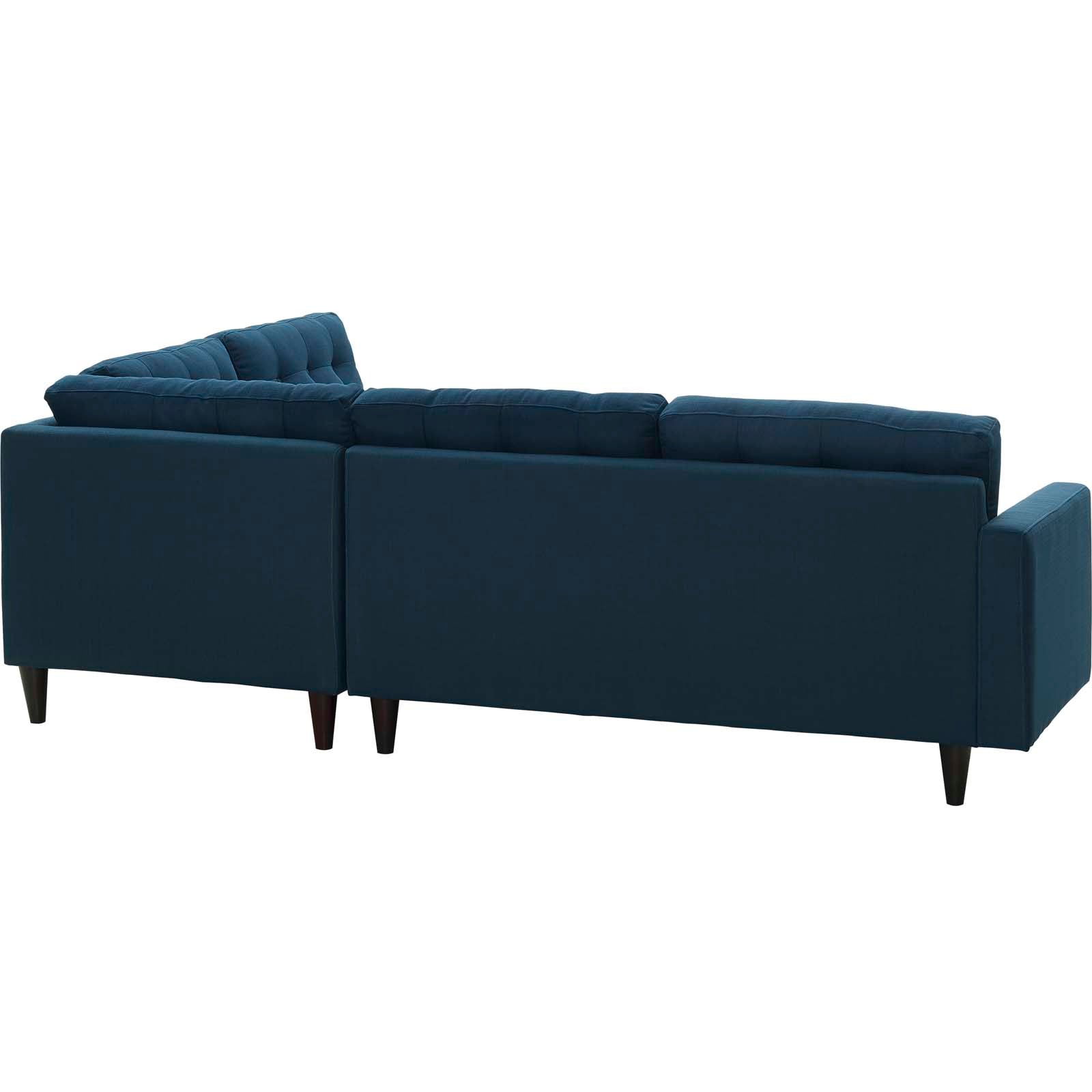 Empress 2 Piece Upholstered Fabric Right Facing Bumper Sectional by Modway