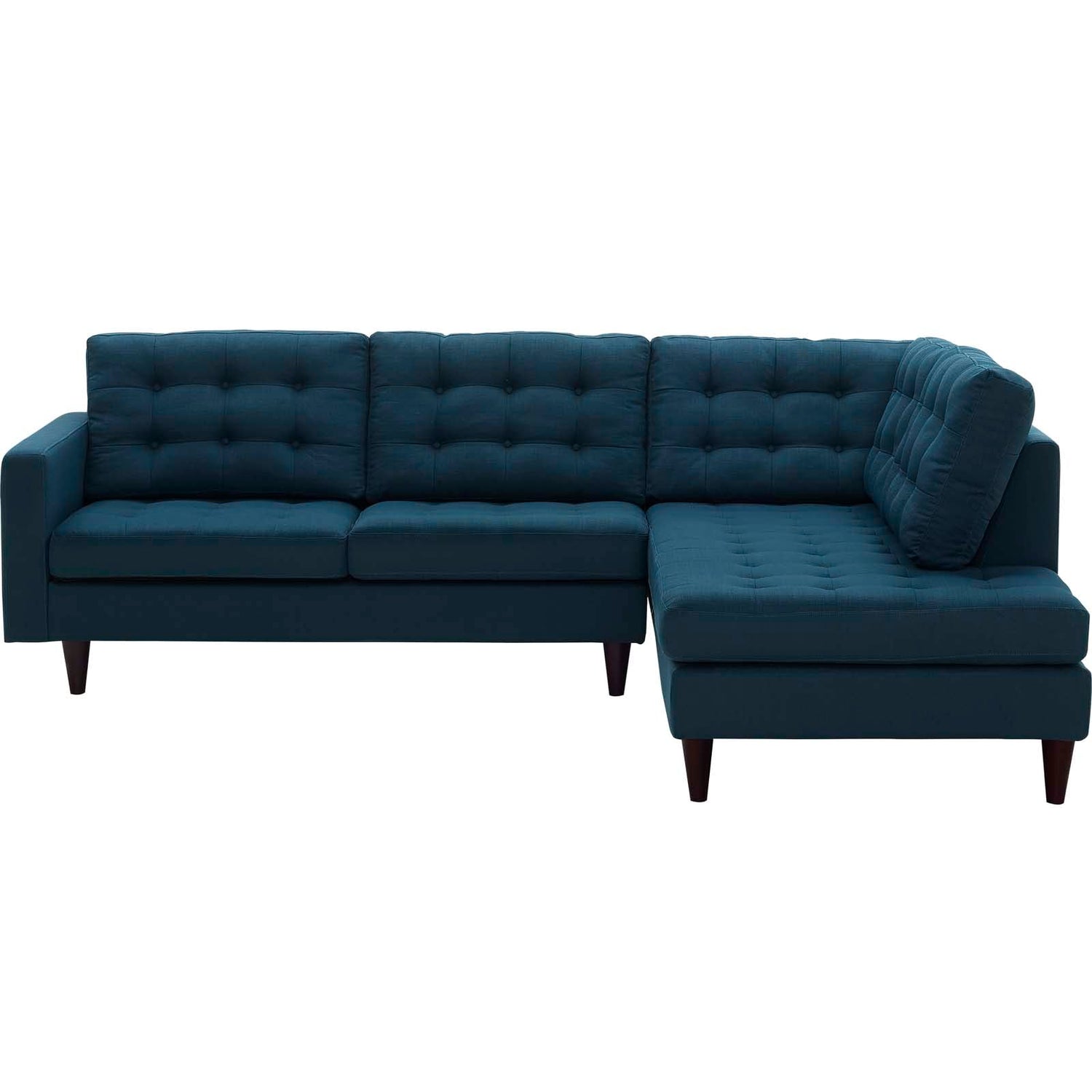 Empress 2 Piece Upholstered Fabric Right Facing Bumper Sectional by Modway