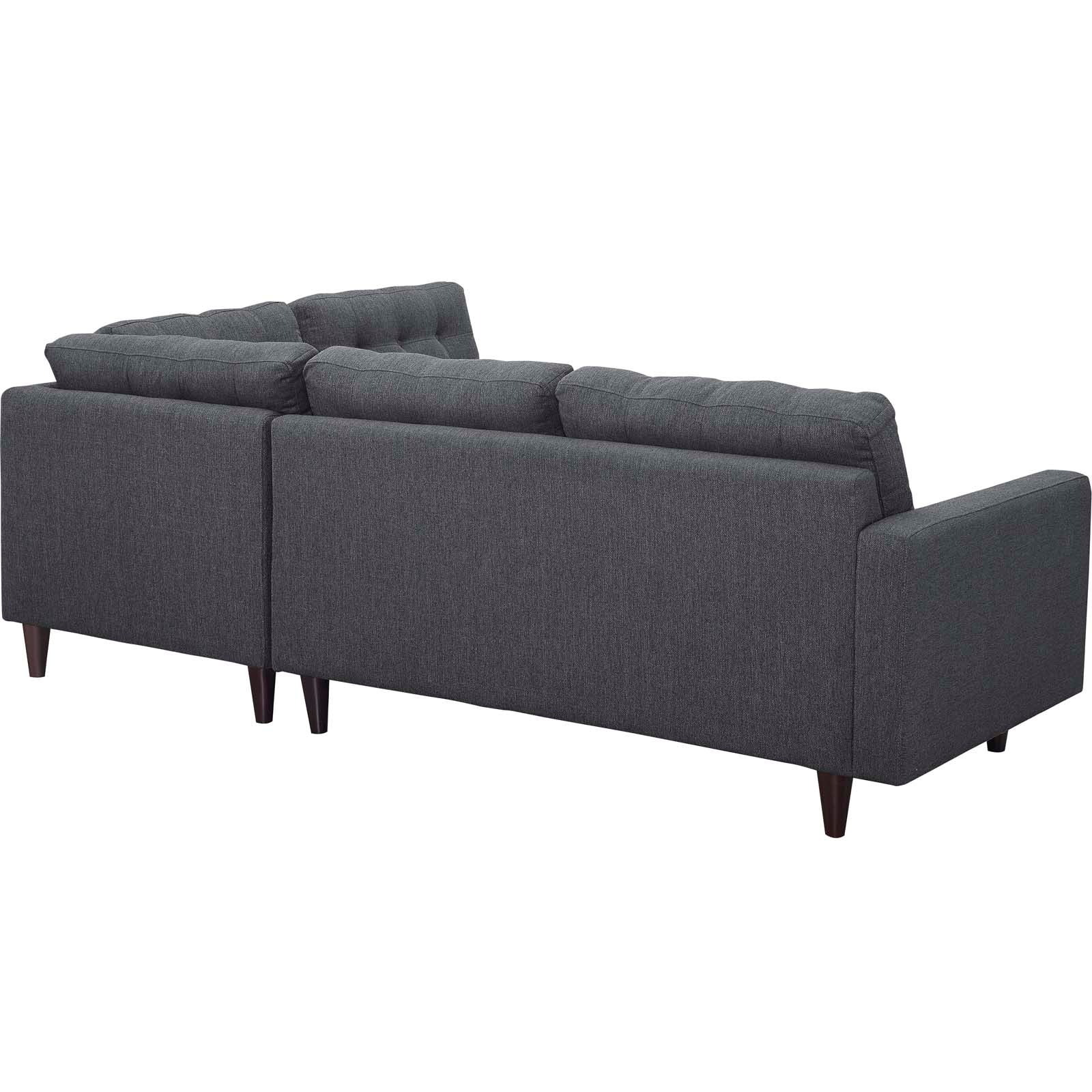 Empress 2 Piece Upholstered Fabric Right Facing Bumper Sectional by Modway