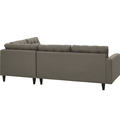 Empress 2 Piece Upholstered Fabric Right Facing Bumper Sectional by Modway