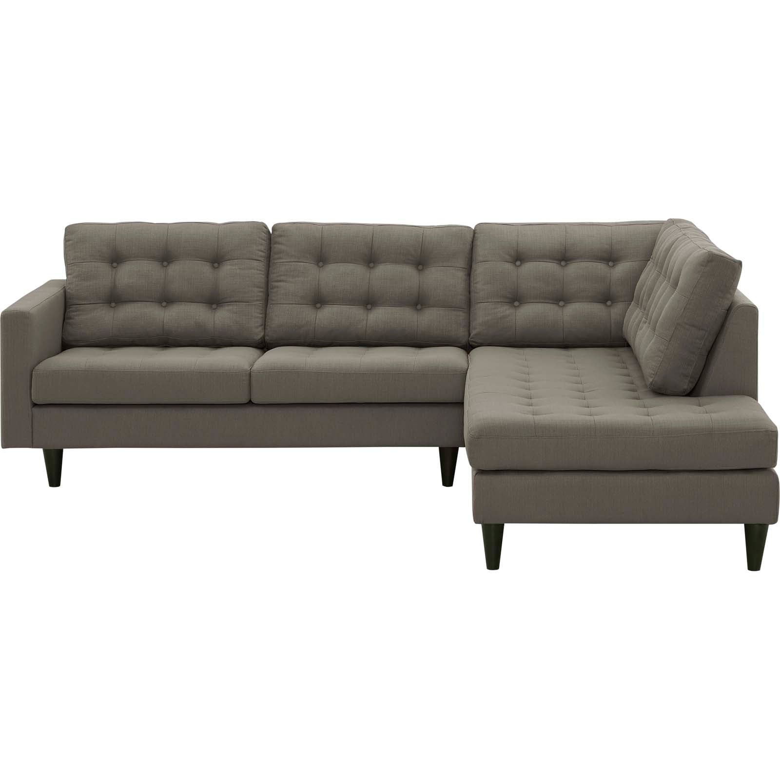 Empress 2 Piece Upholstered Fabric Right Facing Bumper Sectional by Modway