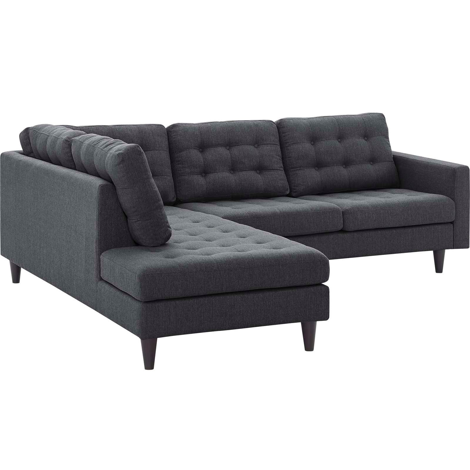 Empress 2 Piece Upholstered Fabric Left Facing Bumper Sectional by Modway