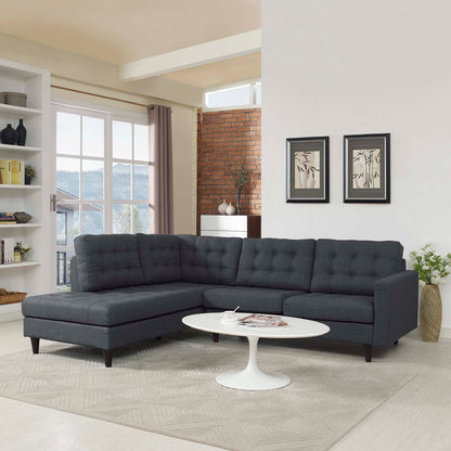 Empress 2 Piece Upholstered Fabric Left Facing Bumper Sectional by Modway