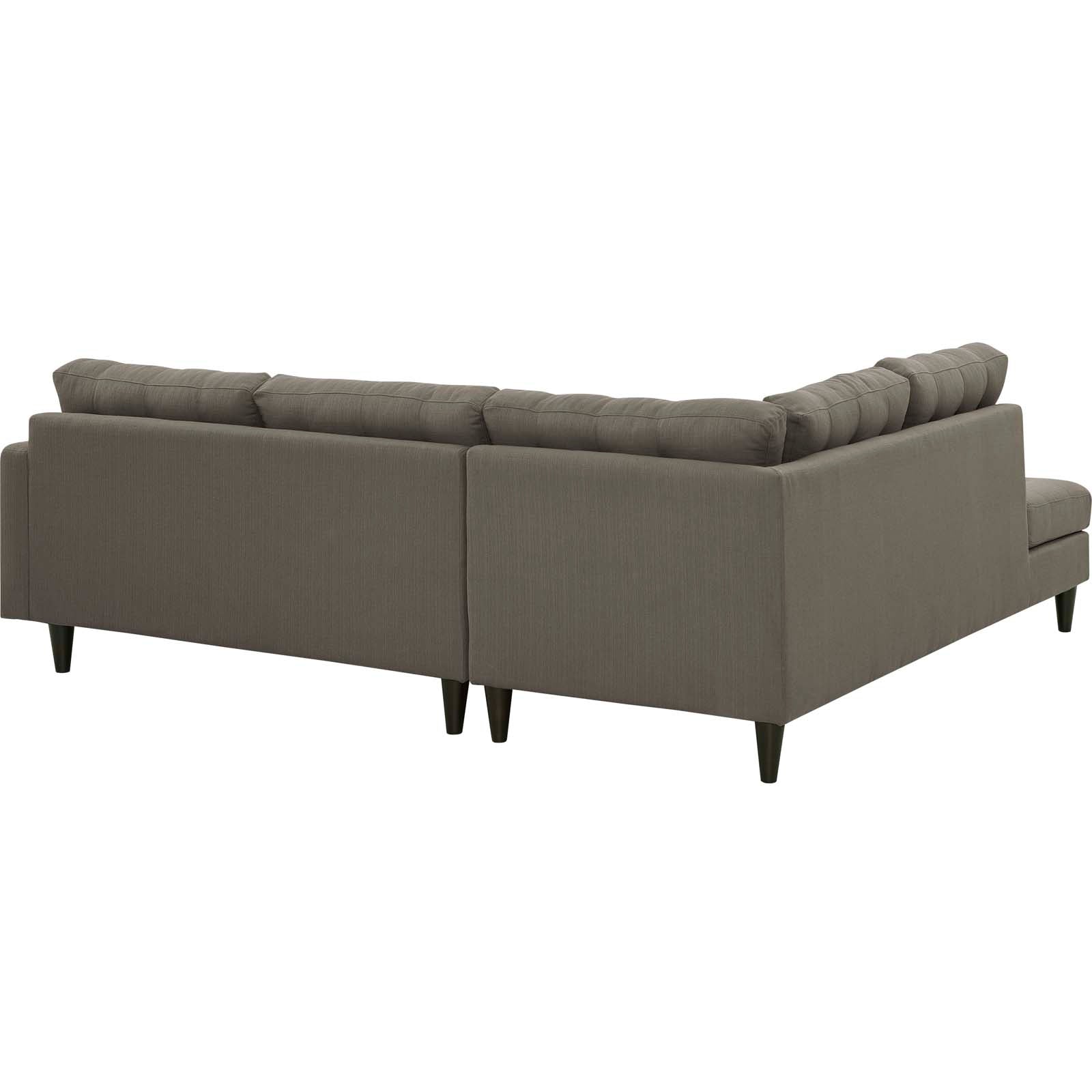 Empress 2 Piece Upholstered Fabric Left Facing Bumper Sectional by Modway