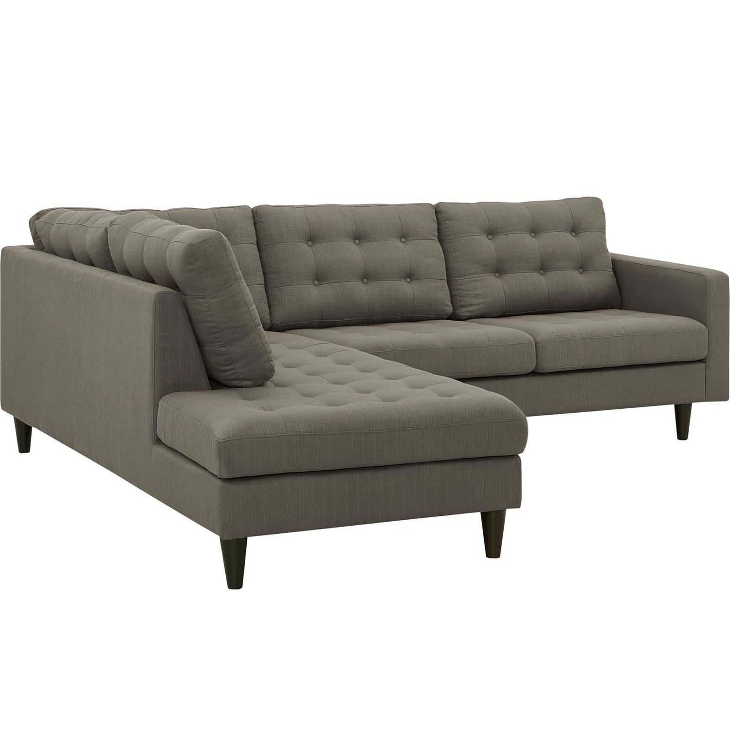 Empress 2 Piece Upholstered Fabric Left Facing Bumper Sectional by Modway