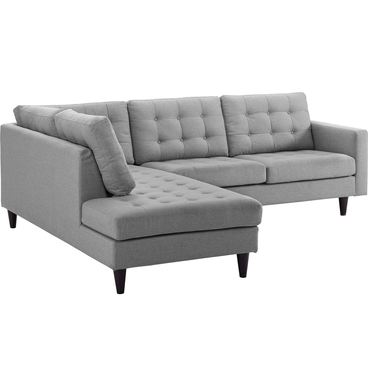 Empress 2 Piece Upholstered Fabric Left Facing Bumper Sectional by Modway