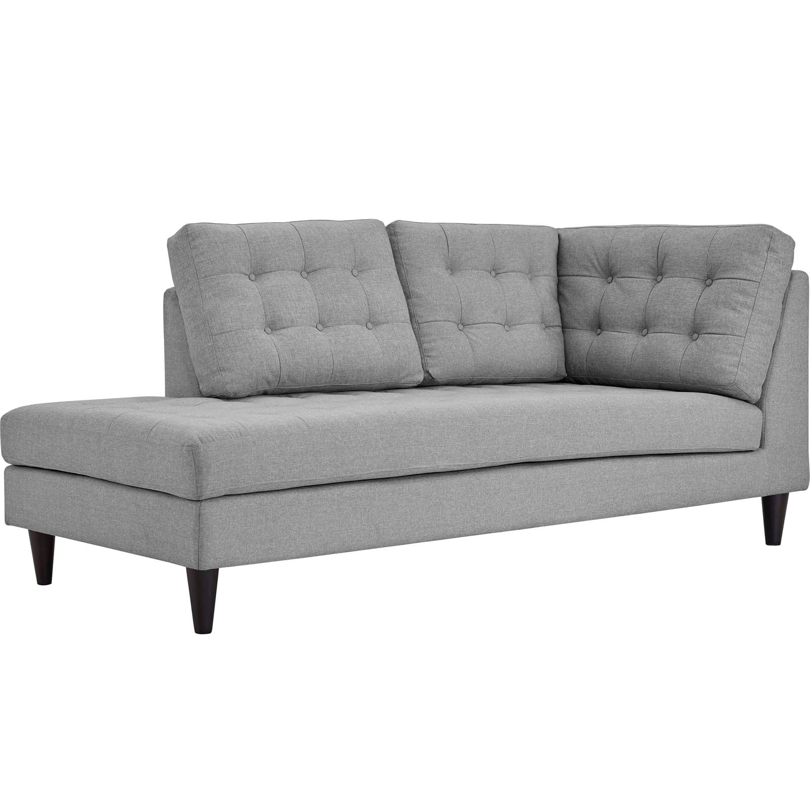 Empress 2 Piece Upholstered Fabric Left Facing Bumper Sectional by Modway