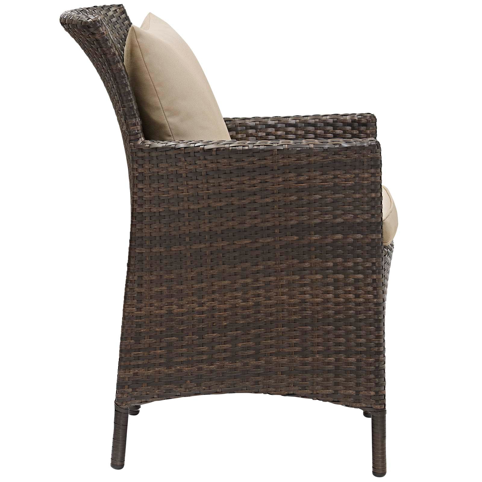 Conduit Outdoor Patio Wicker Rattan Dining Armchair By HouseBean