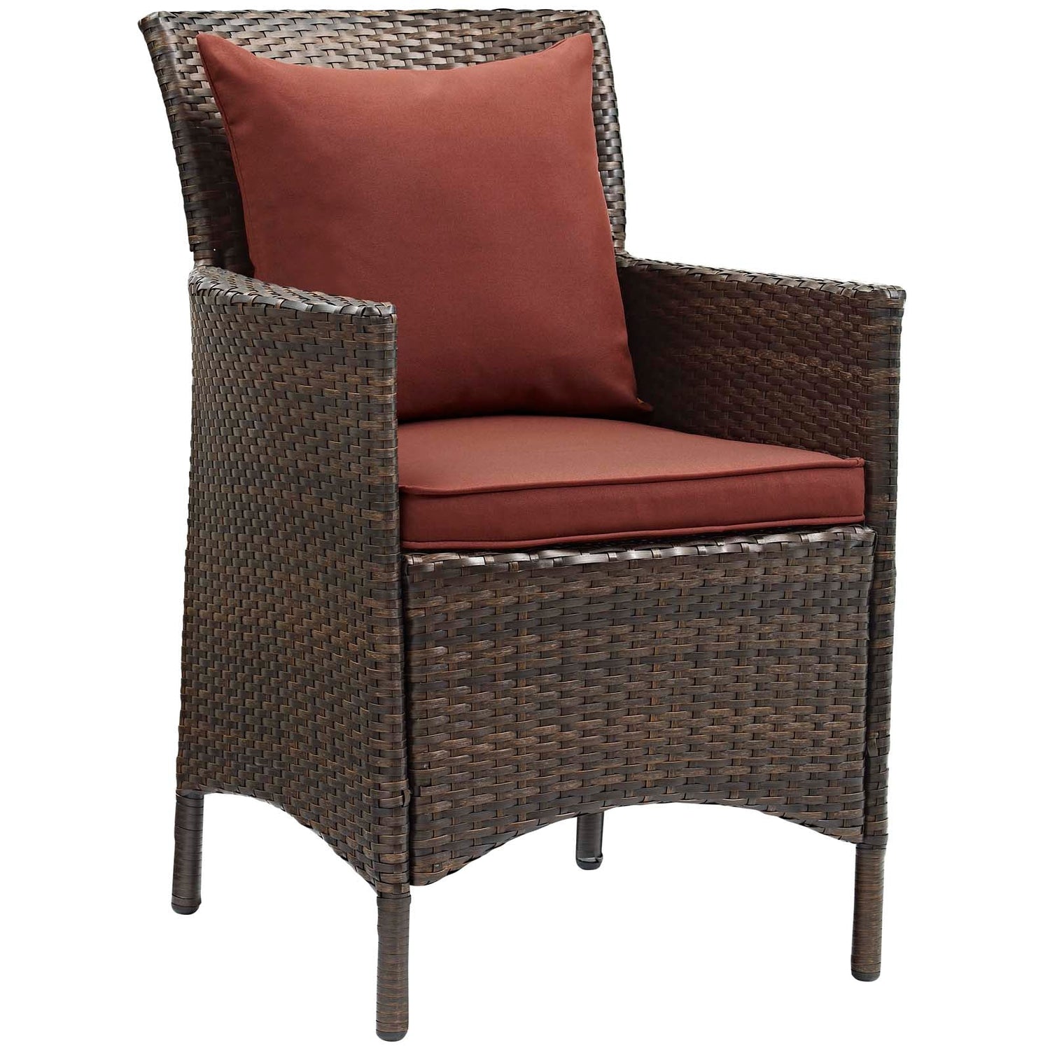 Conduit Outdoor Patio Wicker Rattan Dining Armchair By HouseBean