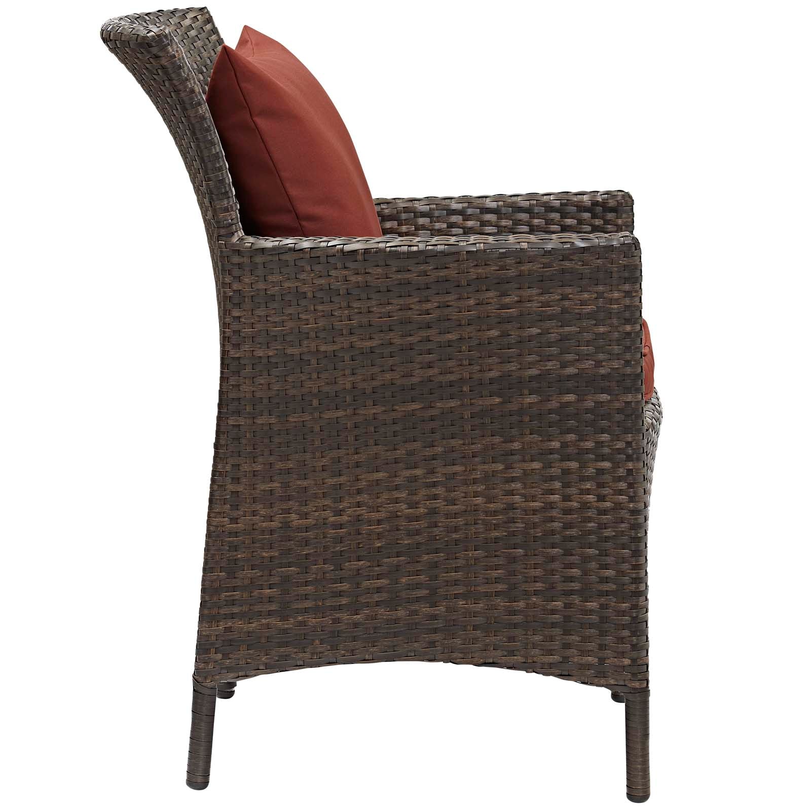 Conduit Outdoor Patio Wicker Rattan Dining Armchair By HouseBean