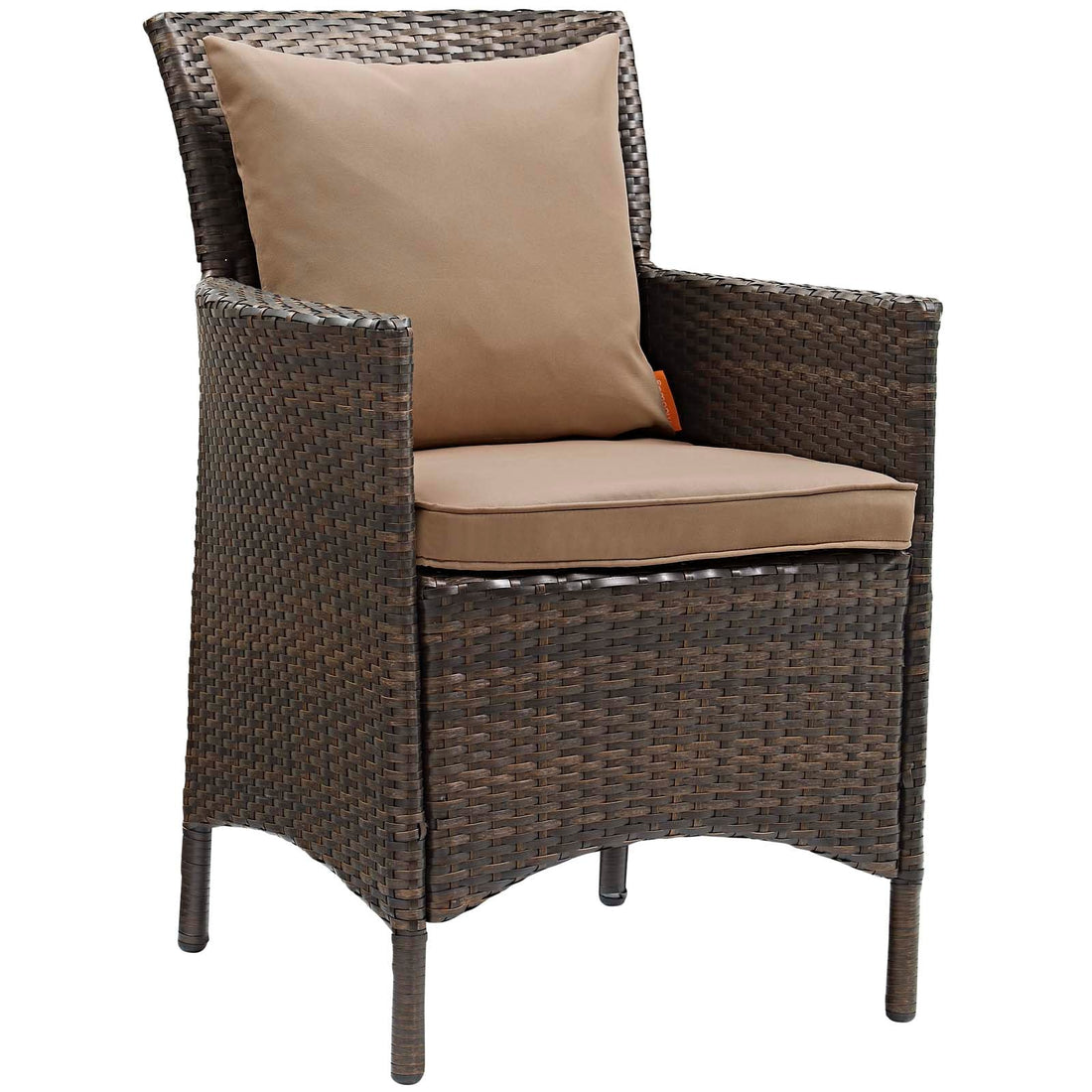 Conduit Outdoor Patio Wicker Rattan Dining Armchair By HouseBean