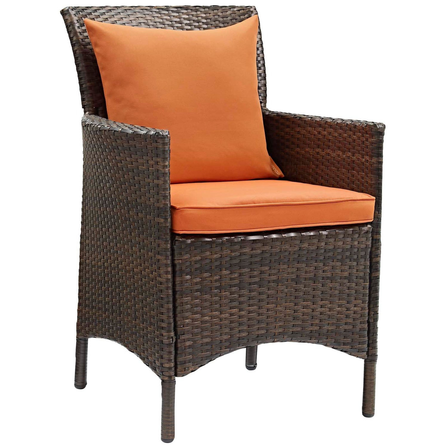 Conduit Outdoor Patio Wicker Rattan Dining Armchair By HouseBean