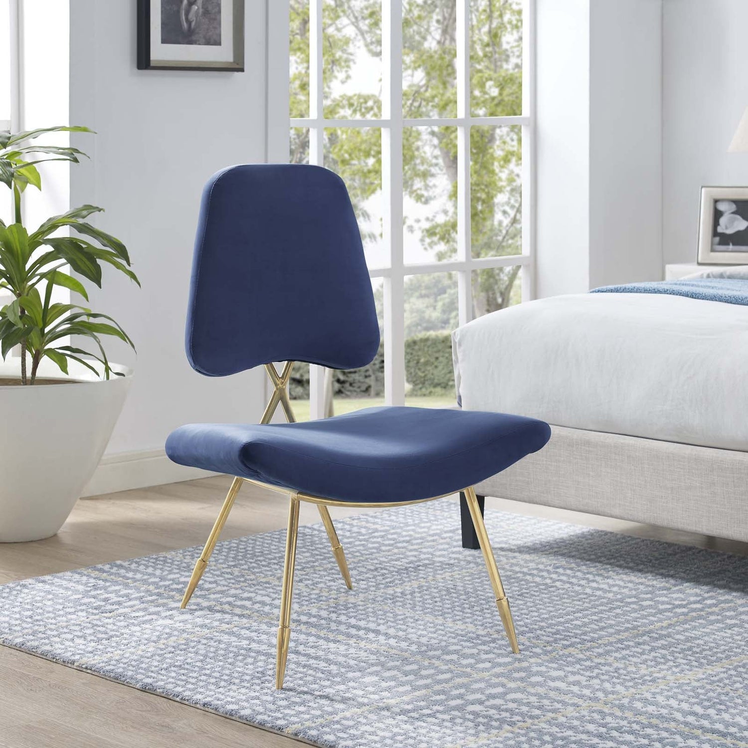 Ponder Performance Velvet Lounge Chair By HouseBean