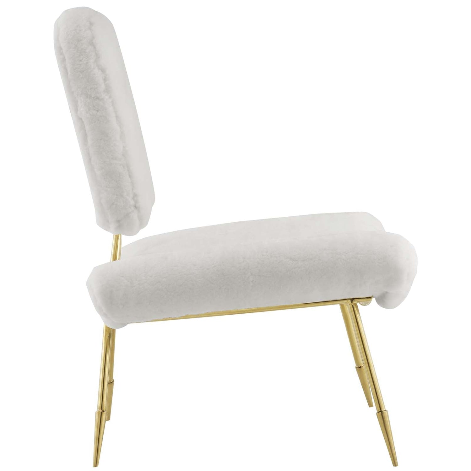 Ponder Upholstered Sheepskin Fur Lounge Chair by Modway