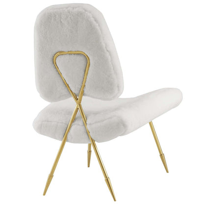 Ponder Upholstered Sheepskin Fur Lounge Chair by Modway