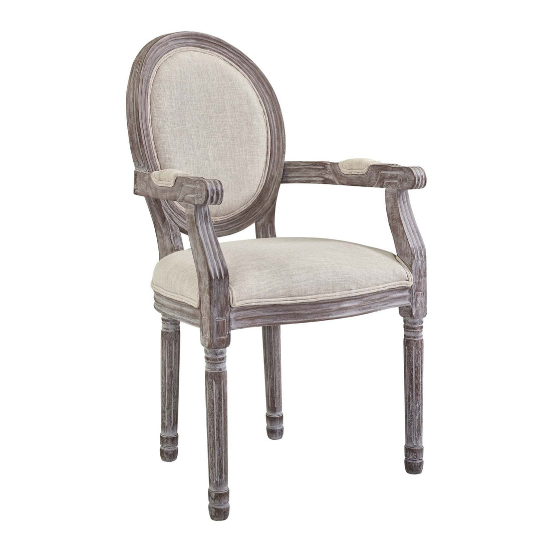 Emanate Vintage French Upholstered Fabric Dining Armchair By HouseBean