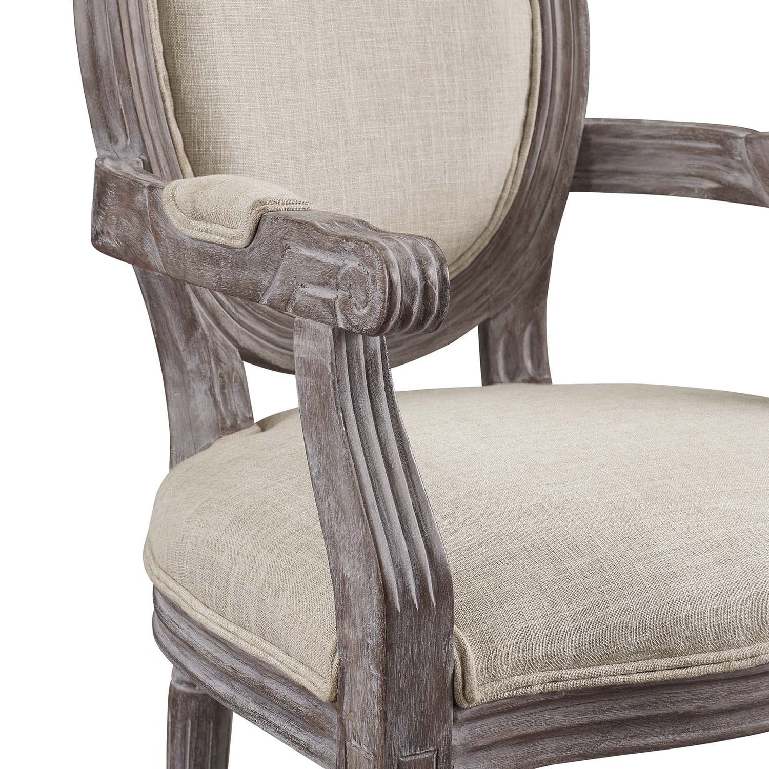 Emanate Vintage French Upholstered Fabric Dining Armchair By HouseBean