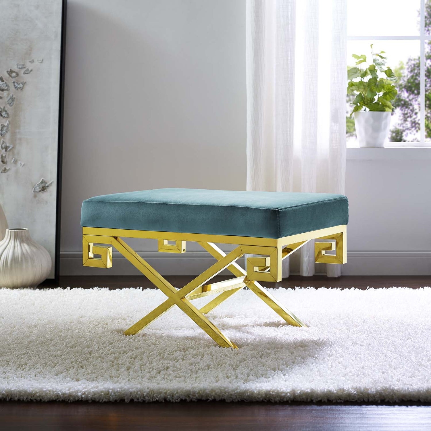 Rove Velvet Performance Velvet Bench By HouseBean