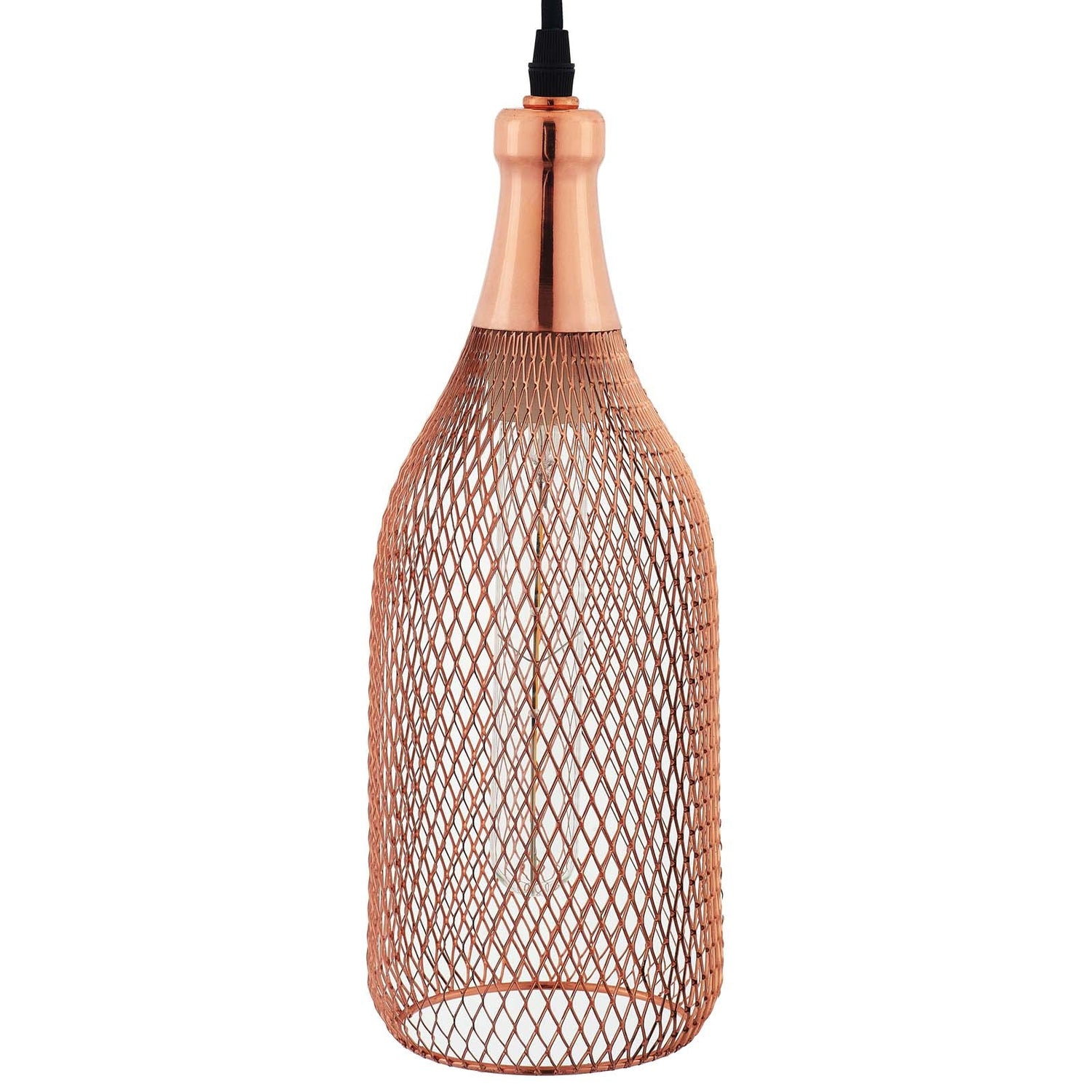 Glimmer Bottle-Shaped Rose Gold Pendant Light by Modway