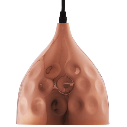 Dimple 6.5&quot; Bell-Shaped Rose Gold Pendant Light By HouseBean