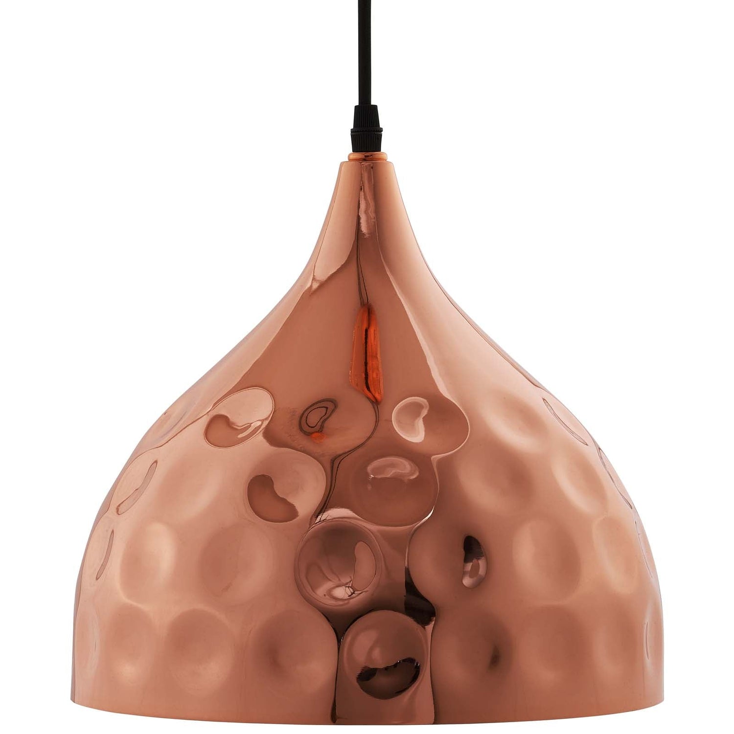 Dimple 11&quot; Bell-Shaped Rose Gold Pendant Light By HouseBean