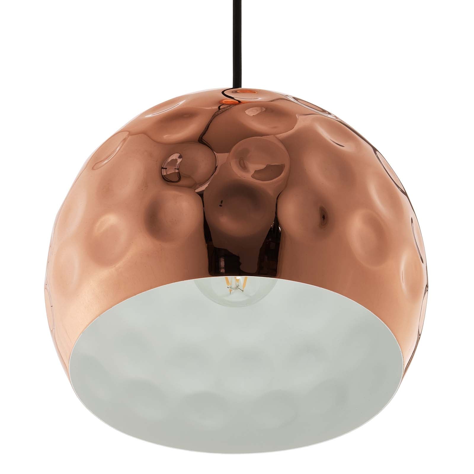 Dimple 10&quot; Half-Sphere Rose Gold Pendant Light By HouseBean