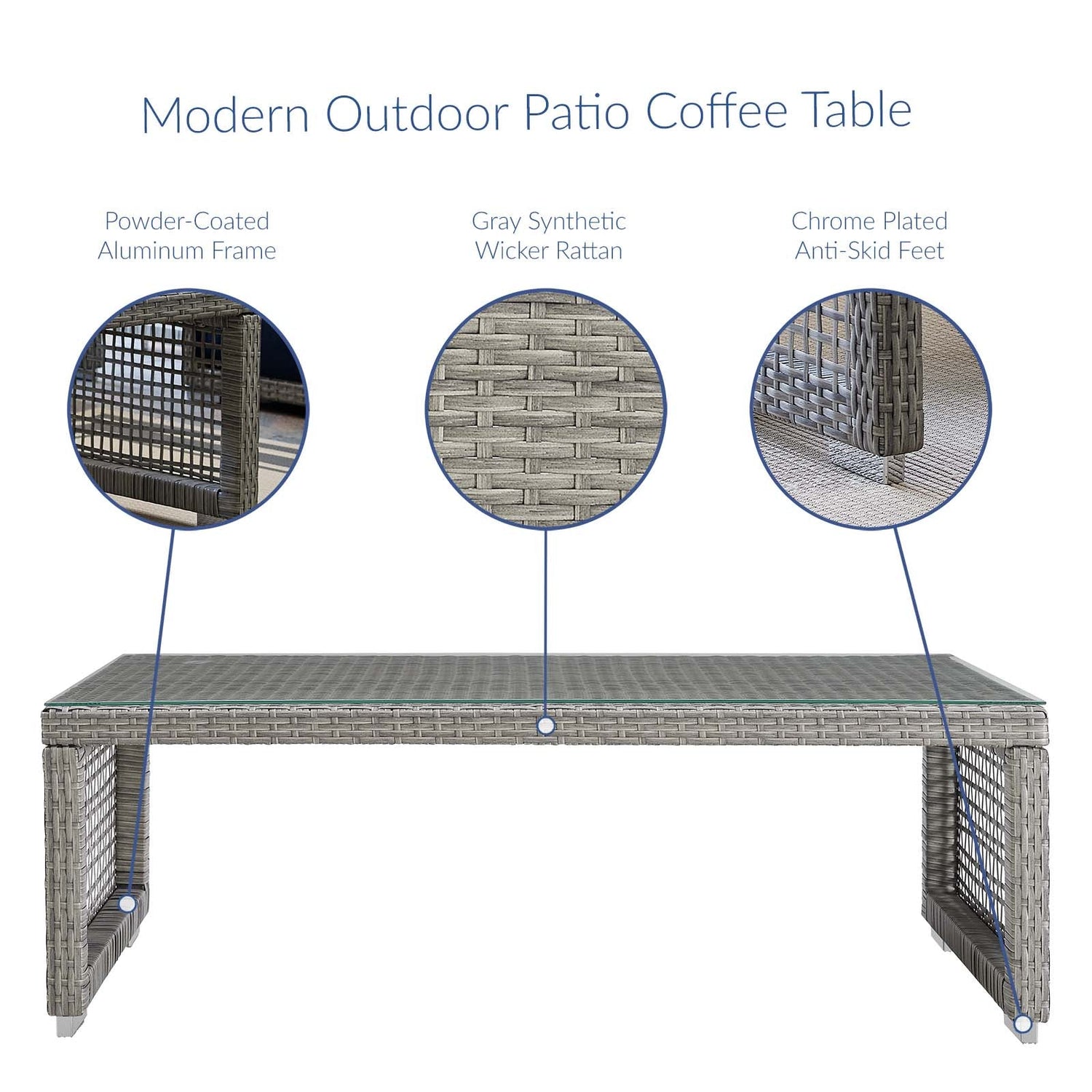 Aura Rattan Outdoor Patio Coffee Table By HouseBean