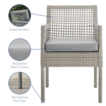 Aura Outdoor Patio Wicker Rattan Dining Armchair By HouseBean