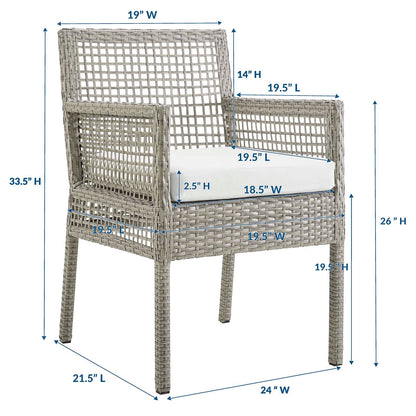 Aura Outdoor Patio Wicker Rattan Dining Armchair By HouseBean