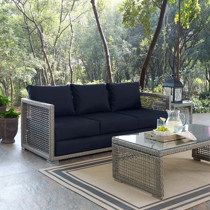 Aura Outdoor Patio Wicker Rattan Sofa By HouseBean