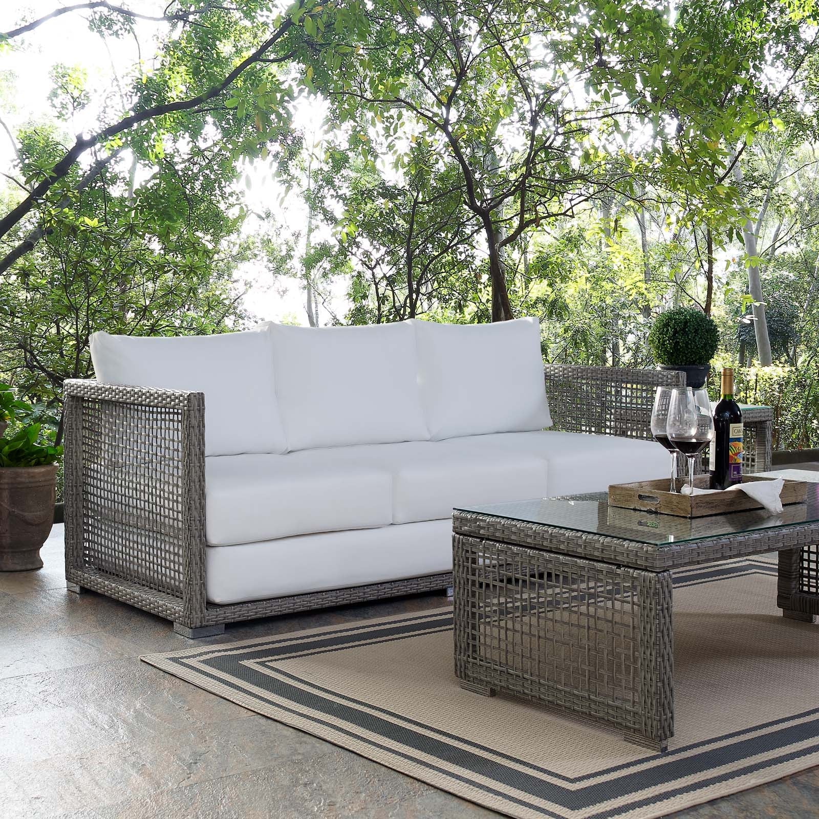 Aura Outdoor Patio Wicker Rattan Sofa By HouseBean