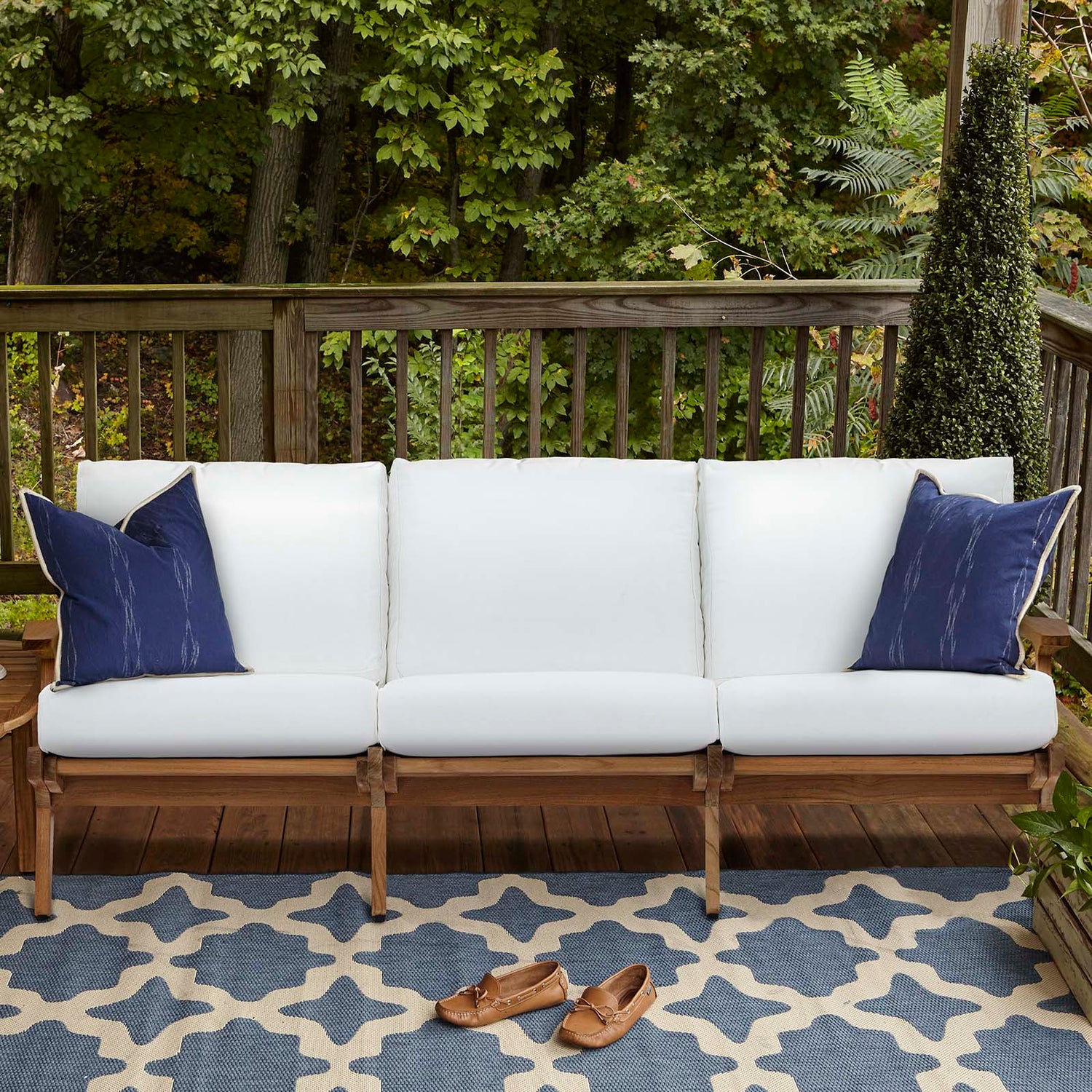 Saratoga Outdoor Patio Premium Grade A Teak Wood Sofa by Modway