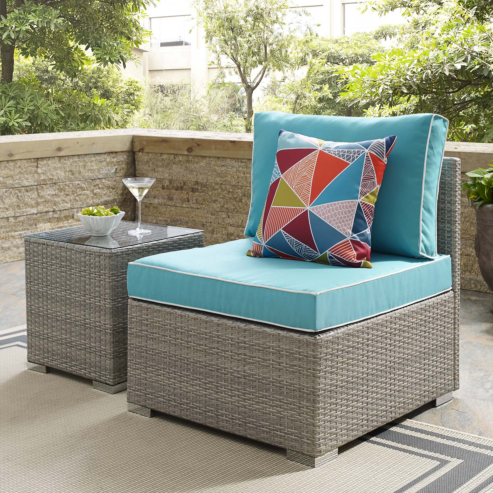 Repose Outdoor Patio Armless Chair By HouseBean