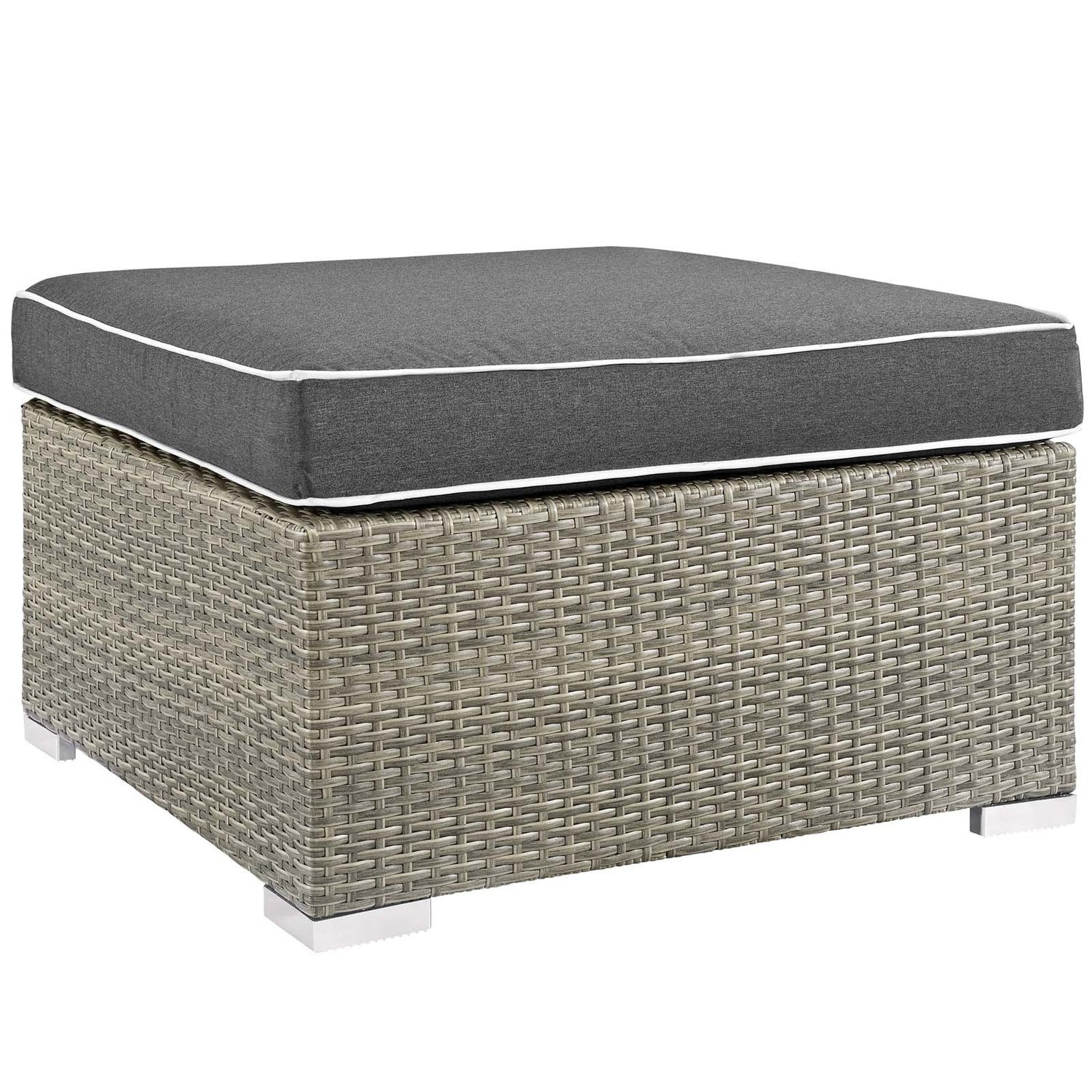 Repose Outdoor Patio Upholstered Fabric Ottoman By HouseBean