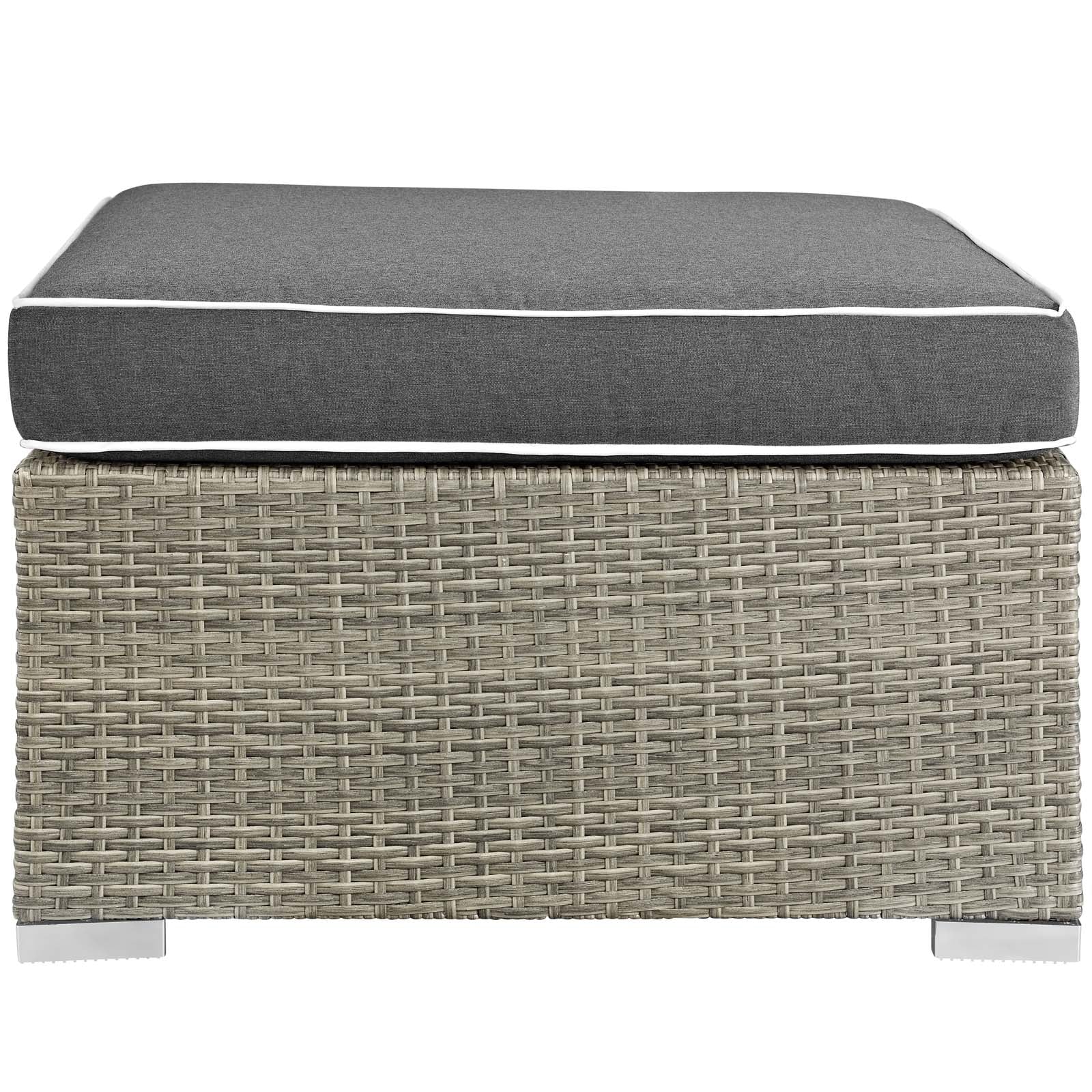 Repose Outdoor Patio Upholstered Fabric Ottoman By HouseBean