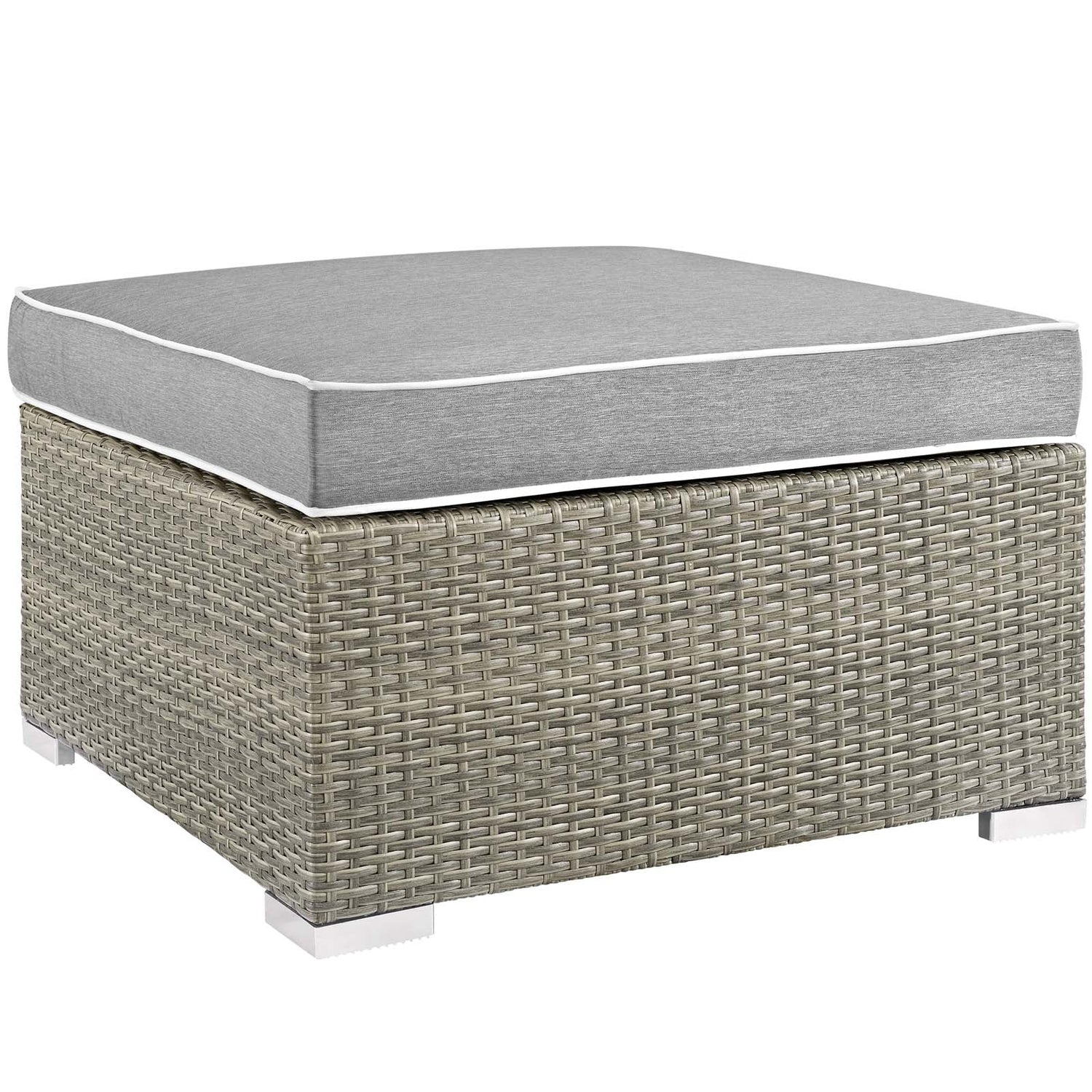 Repose Outdoor Patio Upholstered Fabric Ottoman By HouseBean