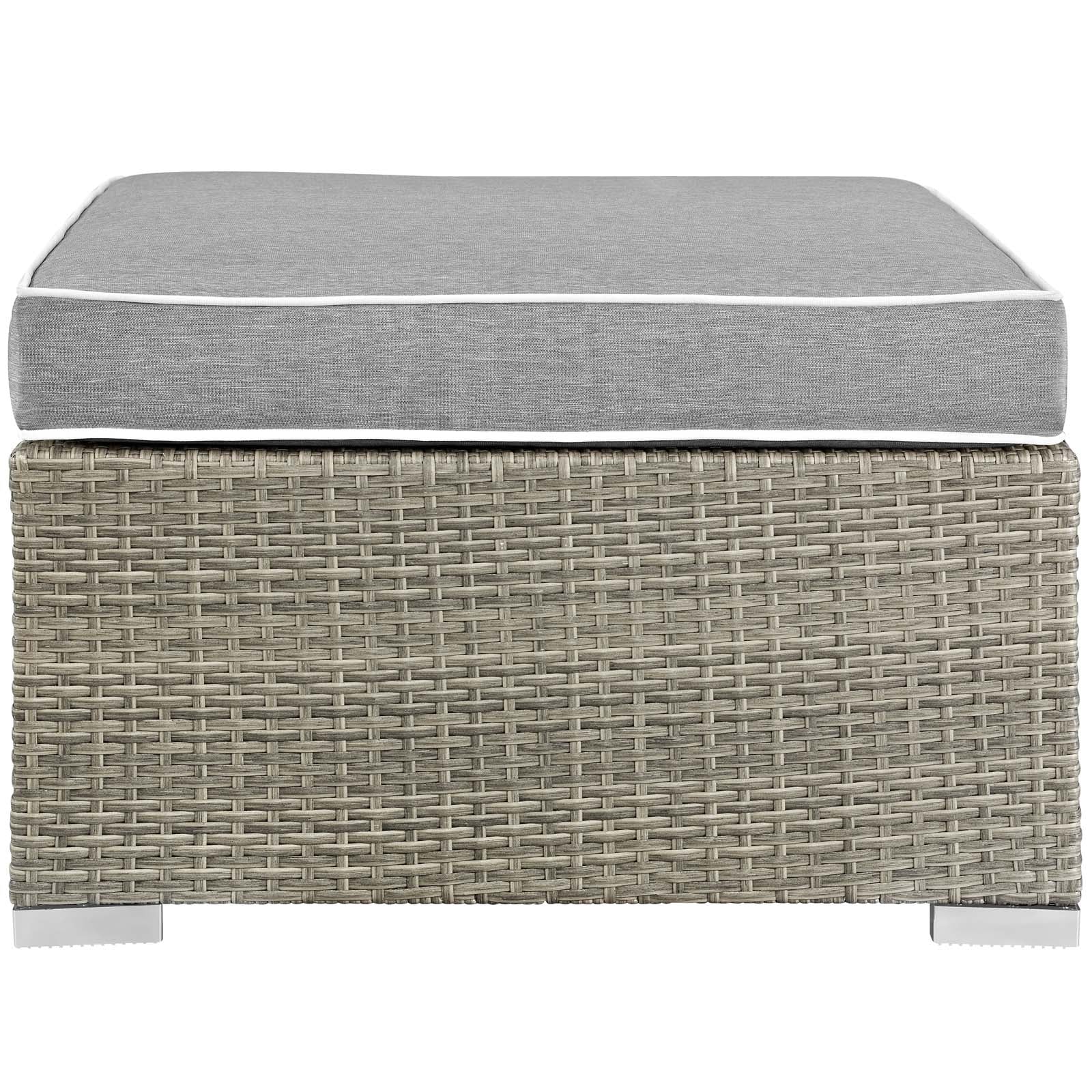 Repose Outdoor Patio Upholstered Fabric Ottoman By HouseBean