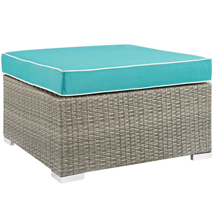 Repose Outdoor Patio Upholstered Fabric Ottoman By HouseBean