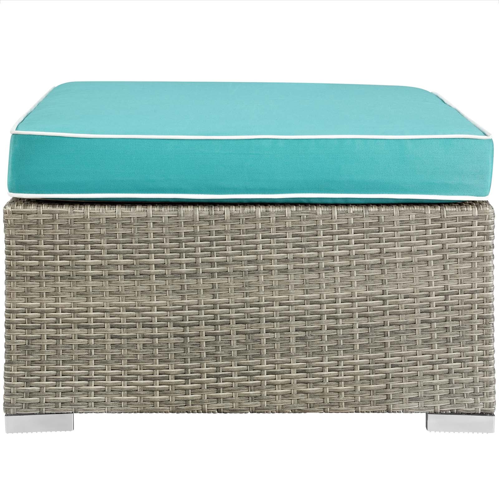 Repose Outdoor Patio Upholstered Fabric Ottoman By HouseBean