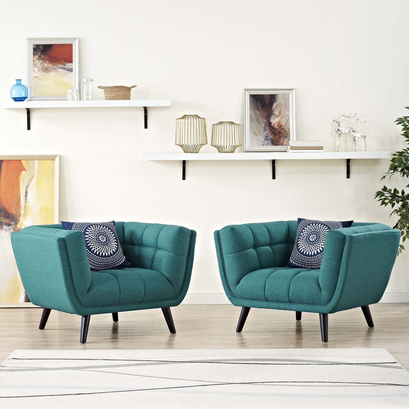 Bestow 2 Piece Upholstered Fabric Armchair Set By HouseBean